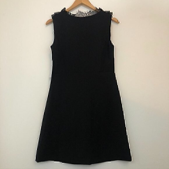 NEW NWT JULIA JORDAN Solid Black Pleated Lace Sleeveless Fit Flare Party Dress 6 - Picture 12 of 12